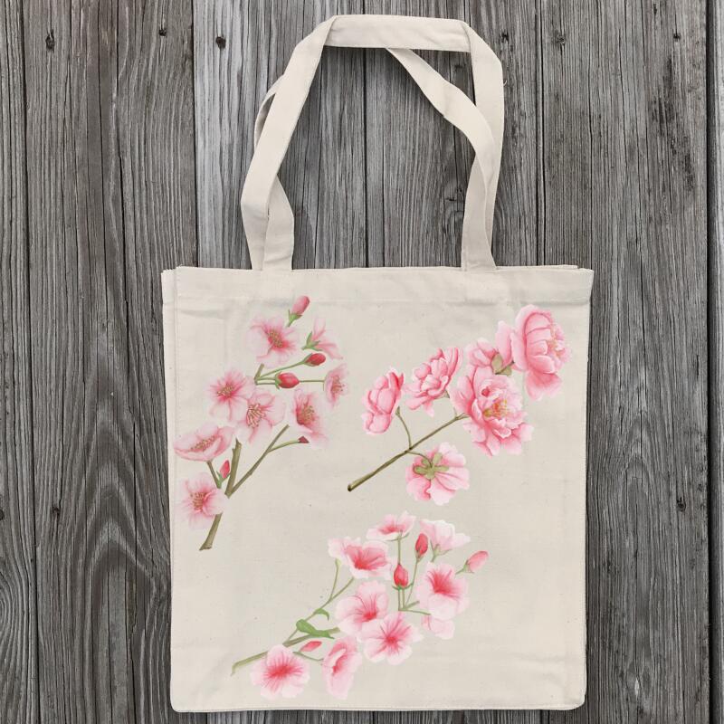 Cherry Blossom Tote Bag, Creating Wonderful Designs From Original  Watercolors On Fine Irish Linens Atlanta, GA, London, England, Dublin,  Ireland